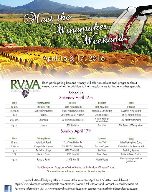 RVVA Meet the Winemaker Weekend 2016