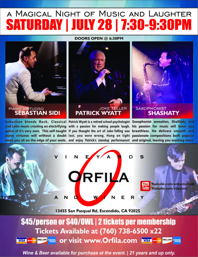 A Magical Night of Music and Laughter @ Orfila Winery | Escondido | California | United States