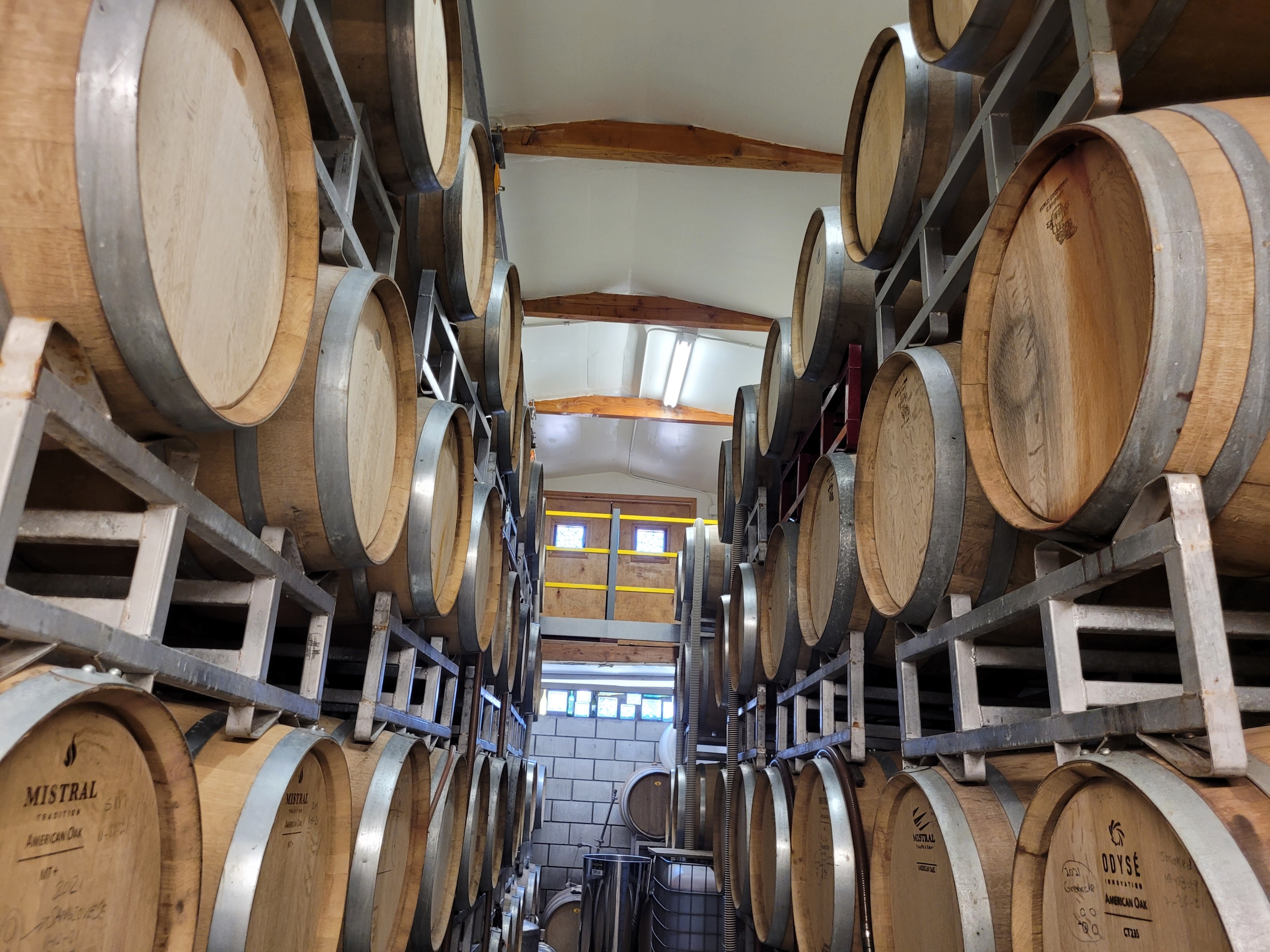 Here is a photo of wine barrels.